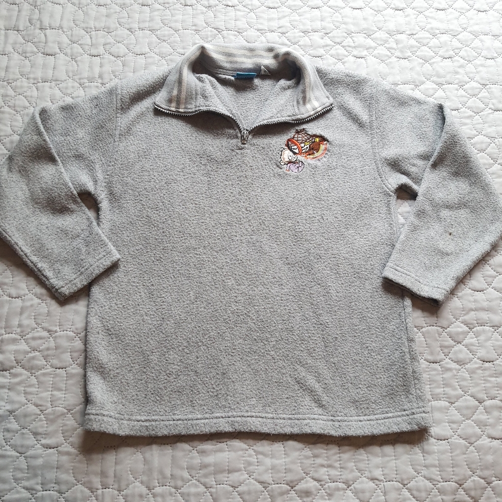 Vintage Nickelodeon Rugrats 1/4 Zip Fleece Pullover 1997 Youth Small 7/8 Gray